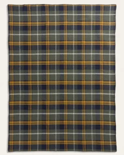 ECO-WISE WOOL PLAID/STRIPE BLANKET