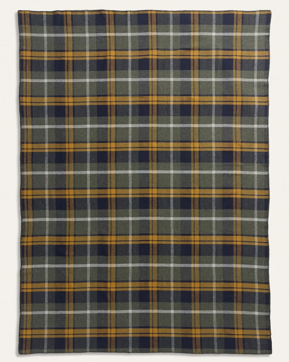 ECO-WISE WOOL PLAID/STRIPE BLANKET