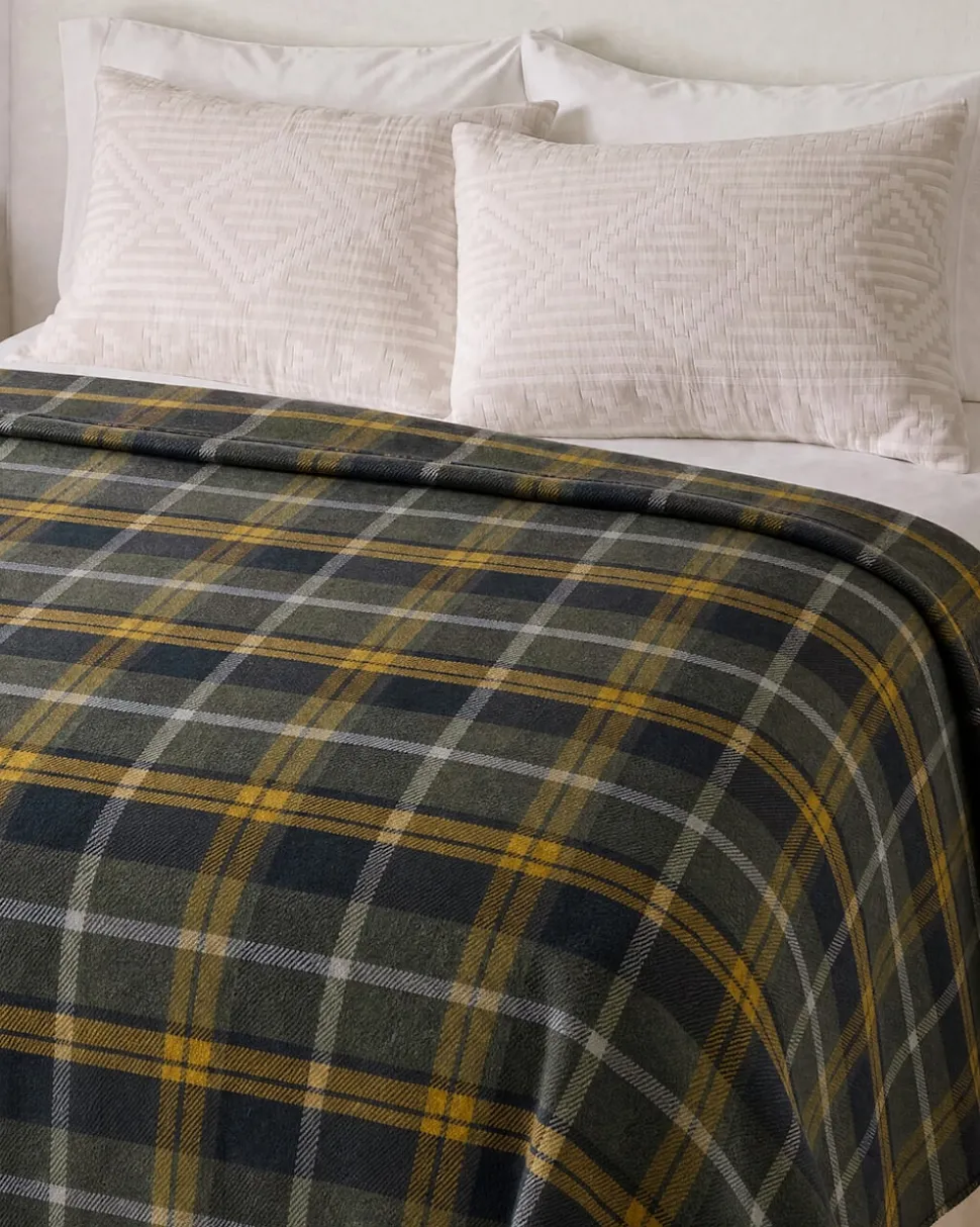 ECO-WISE WOOL PLAID/STRIPE BLANKET