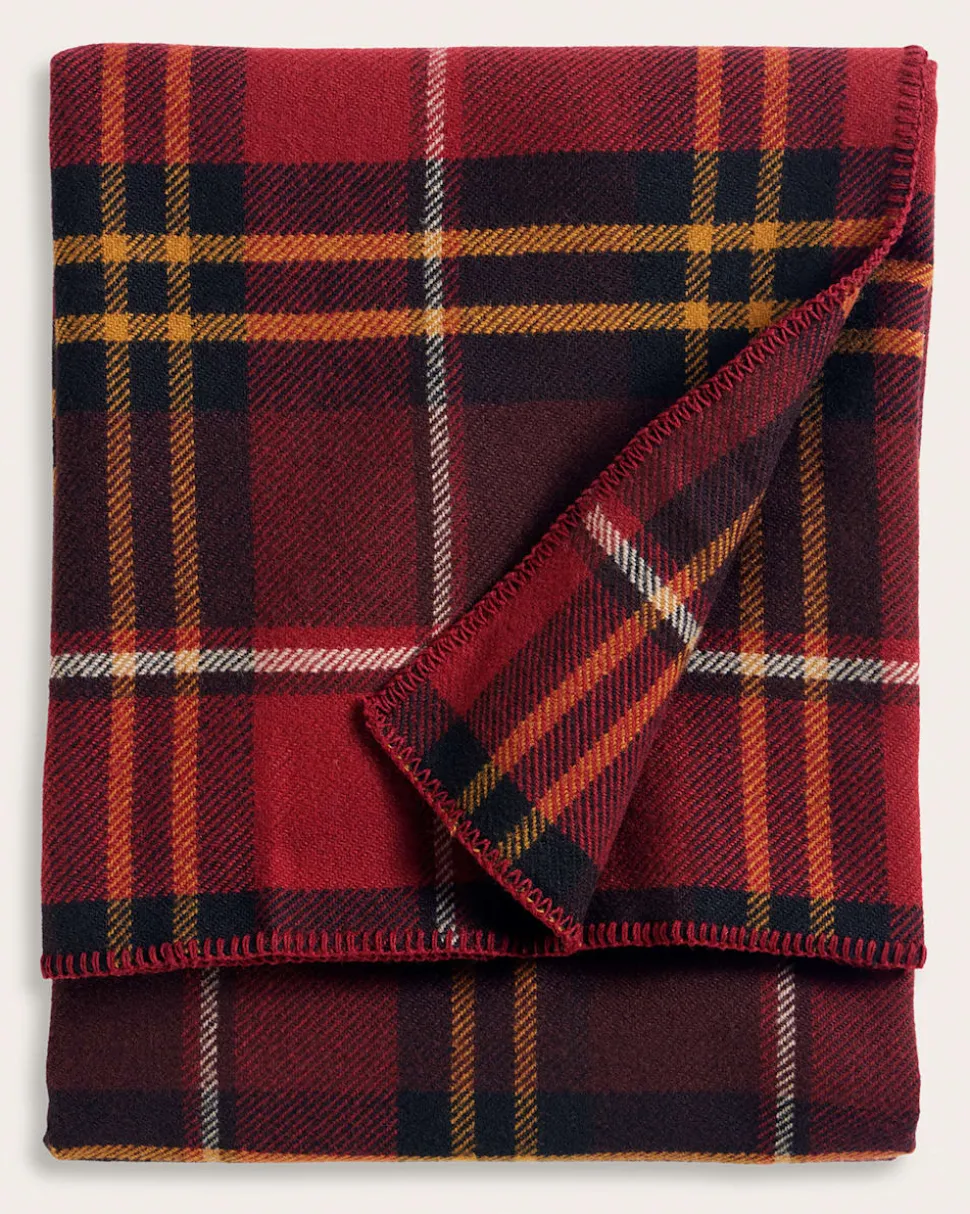 ECO-WISE WOOL PLAID/STRIPE BLANKET