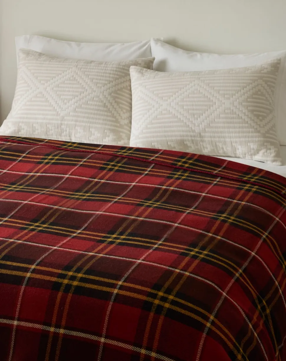 ECO-WISE WOOL PLAID/STRIPE BLANKET