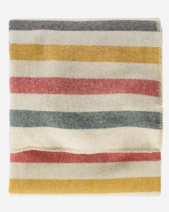 ECO-WISE WOOL PLAID/STRIPE BLANKET