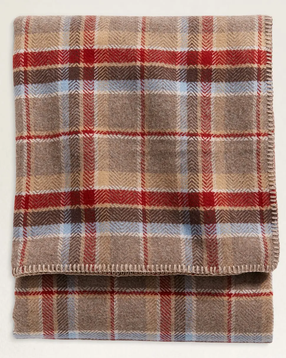 ECO-WISE WOOL PLAID/STRIPE BLANKET