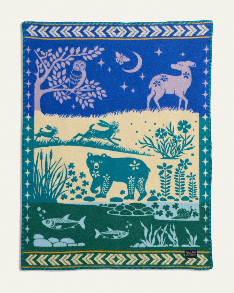FOLK FOREST CRIB BLANKET
