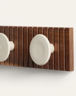 HANDMADE STONEWARE & WOOD COAT HANGER