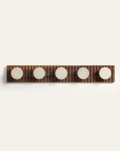 HANDMADE STONEWARE & WOOD COAT HANGER
