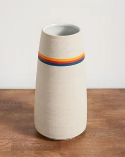 HANDMADE STONEWARE & WOOD STEM VASE