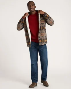 MEN'S HARDING COTTON CHAMOIS SHERPA-LINED SHIRT JACKET