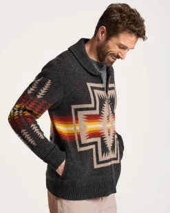 MEN'S HARDING ZIP LAMBSWOOL CARDIGAN