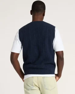 MEN'S MIXED STITCH MERINO SWEATER VEST