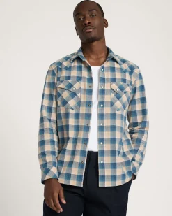 MEN'S PLAID SNAP-FRONT WYATT COTTON SHIRT