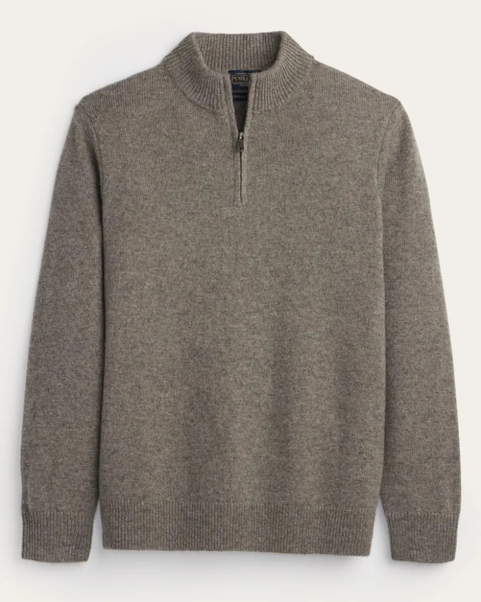MEN'S SHETLAND COLLECTION QUARTER-ZIP SWEATER
