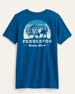 MEN'S SHORT-SLEEVE BISON SUNSET GRAPHIC TEE