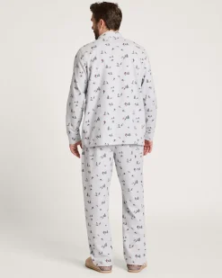 MEN'S SKI PRINT FLANNEL PAJAMA SET