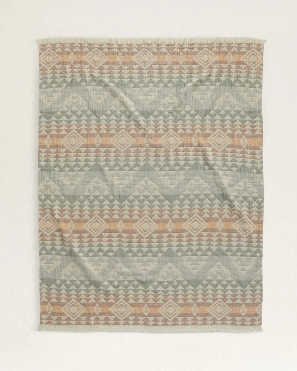 ORGANIC COTTON FRINGED THROW