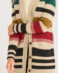 WOMEN'S CAMP STRIPE CARDIGAN