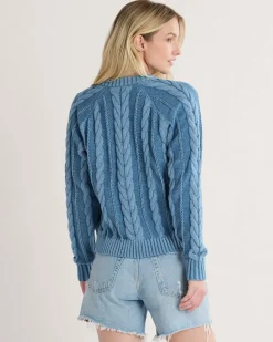 WOMEN'S COTTON CABLE CARDIGAN