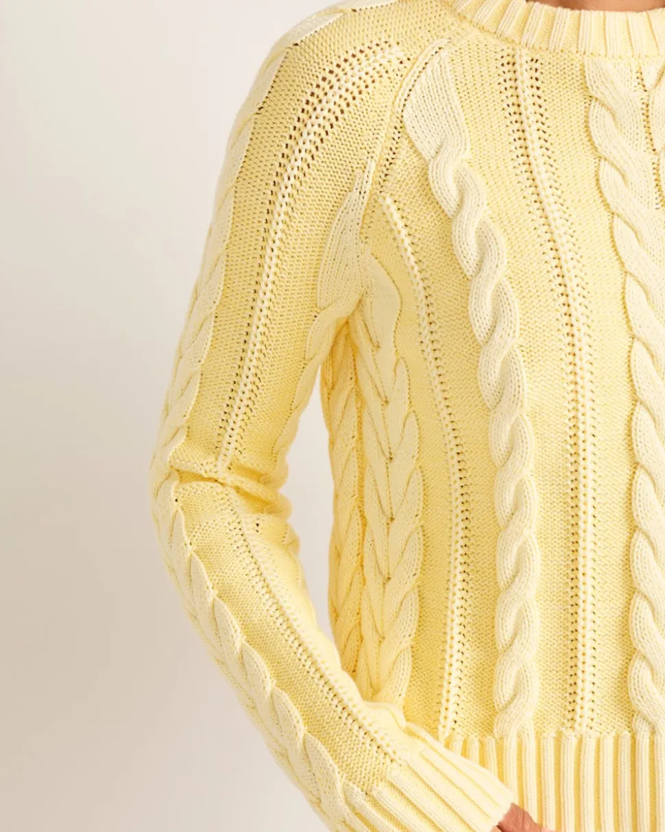 WOMEN'S COTTON CABLE SWEATER