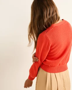 WOMEN'S CROCHET COTTON CARDIGAN