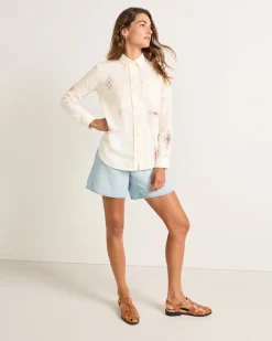 WOMEN'S EMBROIDERED PERFECT ONE POCKET SHIRT