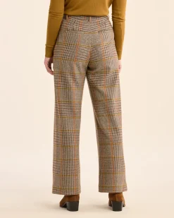 WOMEN'S GLEN PLAID WOOL TROUSERS