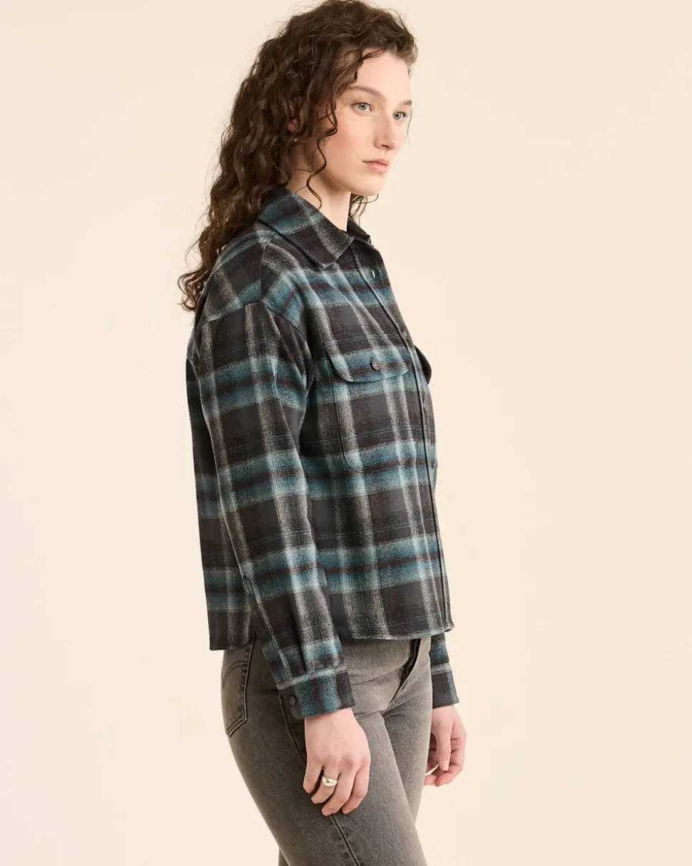 WOMEN'S PLAID CROPPED SHIRT