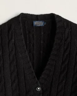 WOMEN'S SHETLAND COLLECTION FISHERMAN CARDIGAN