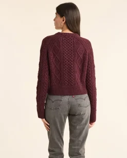 WOMEN'S SHETLAND COLLECTION FISHERMAN SWEATER