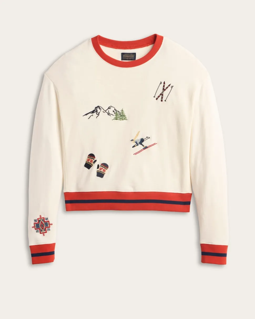 WOMEN'S SKI GRAPHIC FRENCH TERRY PULLOVER