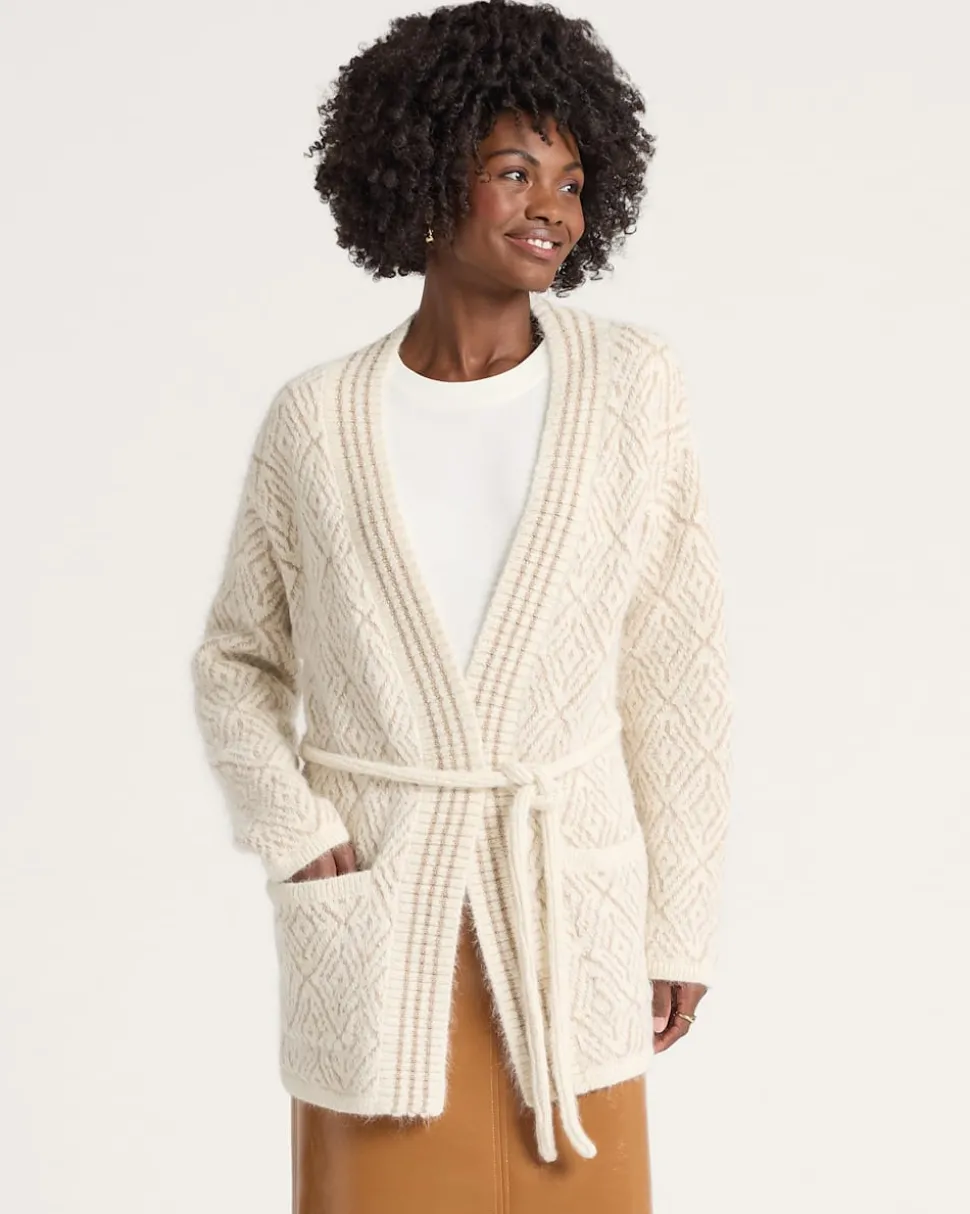 WOMEN'S TEXTURED ALPACA CARDIGAN