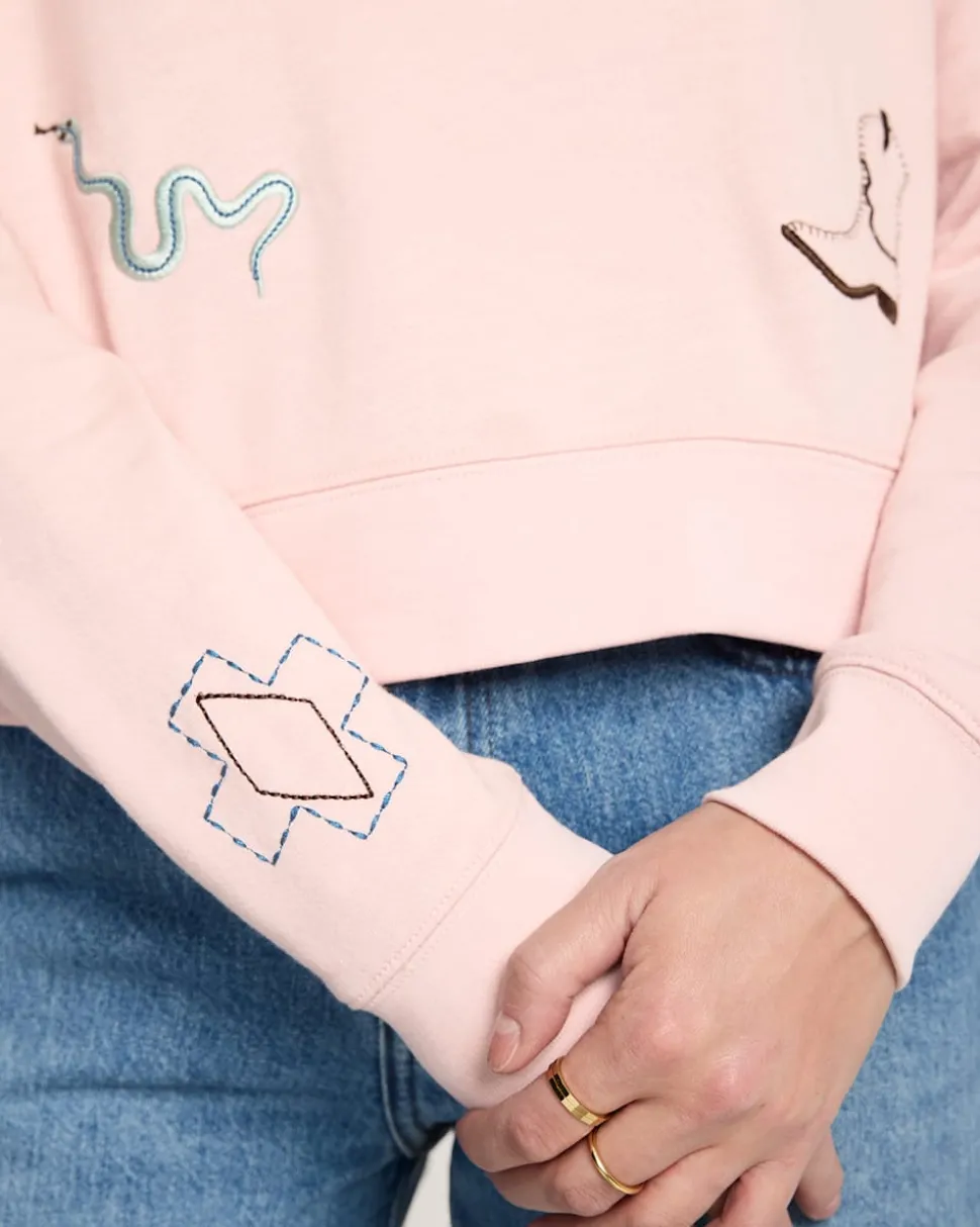 WOMEN'S WESTERN GRAPHIC FRENCH TERRY PULLOVER